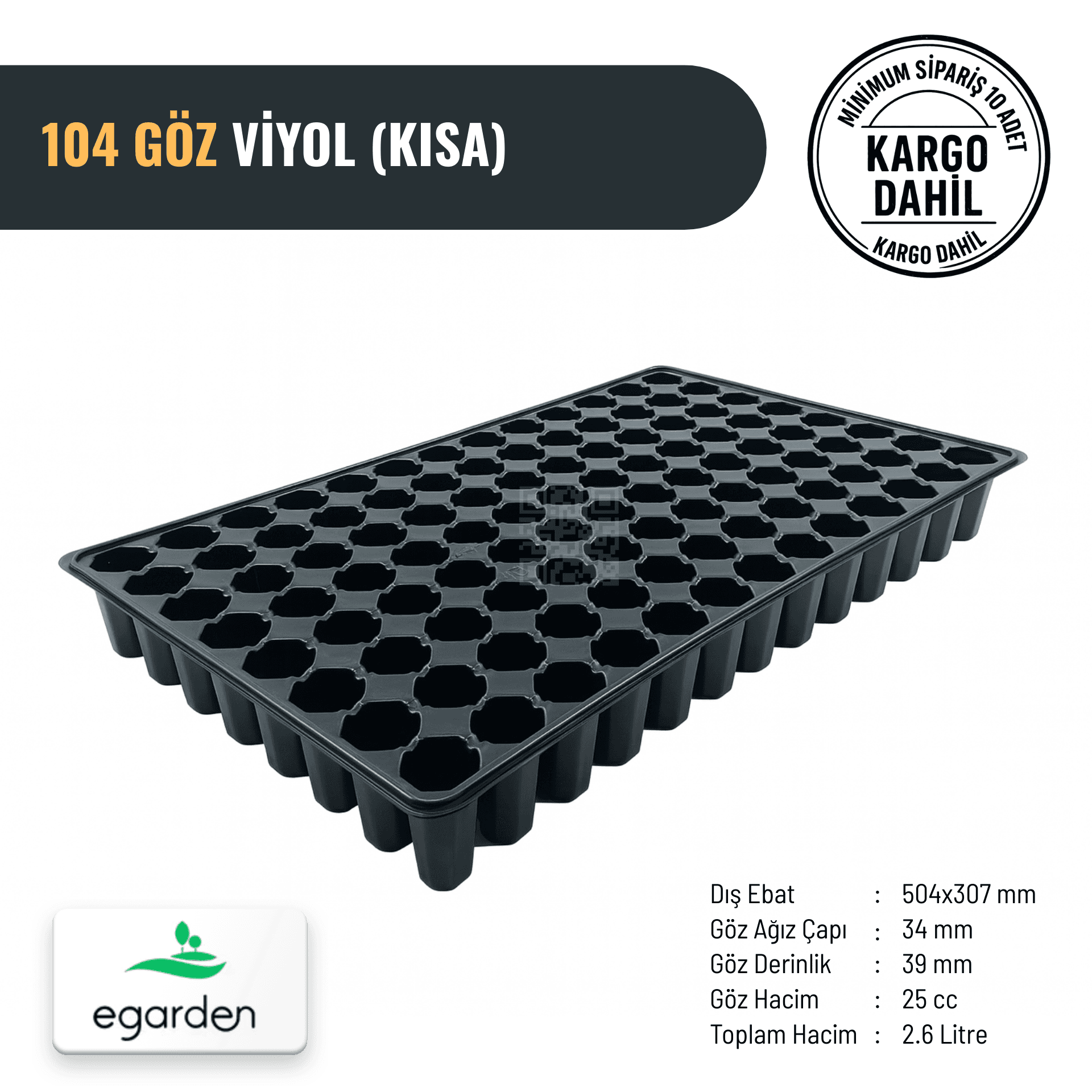104 Göz Kısa Fide Viyolü – 25 cc (2.6 Litre Toplam Hacim)
